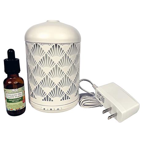 Happy Place Ultrasonic Home Diffuser and 1 oz. Essential Oil Set