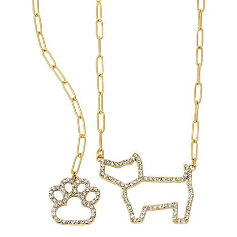 Heidi Daus Dog or Cat Silhouette Crystal Necklace 21038352 HSN