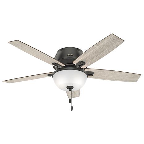 Hunter 52" Donegan Bronze Low Profile Ceiling Fan w Light Kit & Chain