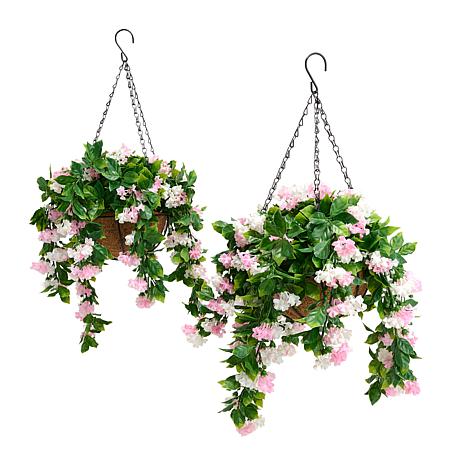 $49.95, Was $69.95, 28% Off! Improvements 15" Faux Crepe Myrtle Hanging Baskets - Set of 2 dealfomo