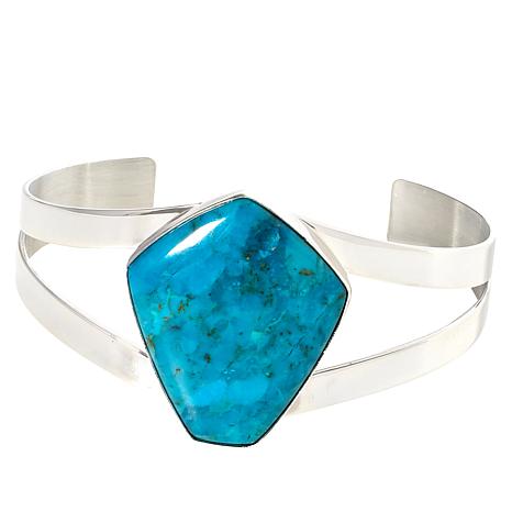 Mine Finds by Jay King Sterling Silver Maiden Hair Turquoise Cuff Bracelet