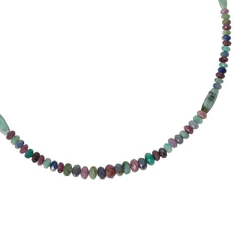 Jay King Sterling Silver Multicolor Multigemstone Bead Necklace ...