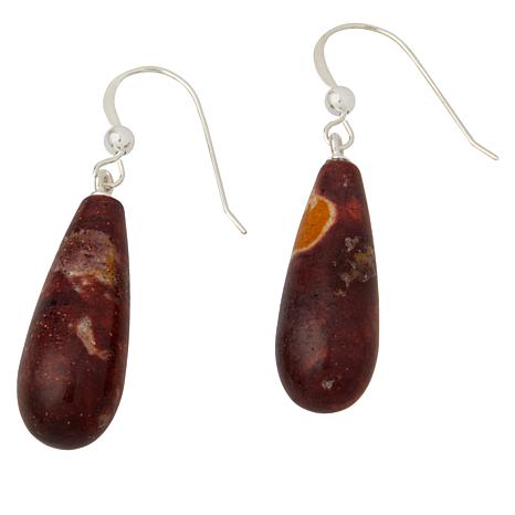 Jay King Sterling Silver Red Leopard Skin Quartzite Teardrop Earrings ...