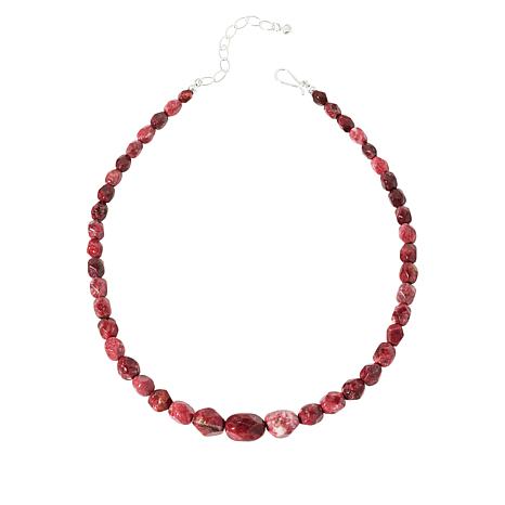 Jay King Sterling Silver Red Thulite Nugget Beaded Necklace - 20895865 ...