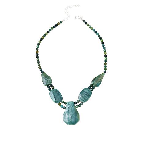 Jay King Sterling Silver Teal Blue Flora Chalcedony Necklace - 20821515 ...