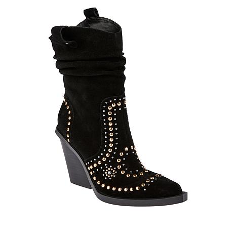 Jessica Simpson Larna Leather/Suede Western Boot - 20454491 | HSN