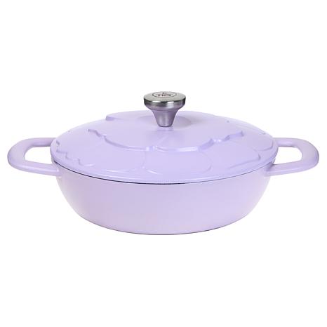 Kitchen HQ 2qt. Cast Iron Ceramic Nonstick Dutch Oven w/Floral Pattern Kitchen HQ 2qt. Cast Iron Ceramic Nonstick Dutch Oven w/Floral Pattern
