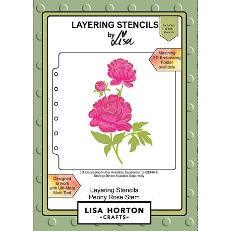 Lisa Horton - That Craft Place Peony Rose Stem Layering Stencils ...