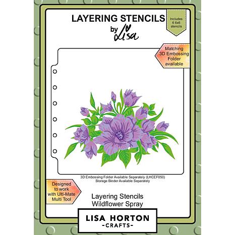 Lisa Horton Wildflower Spray Layering Stencils - 20839263 | HSN