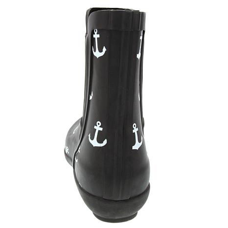 london fog rain boots black
