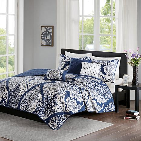 Madison Park Vienna 6-pc Reversible Coverlet Set- Indigo King/Cal King ...