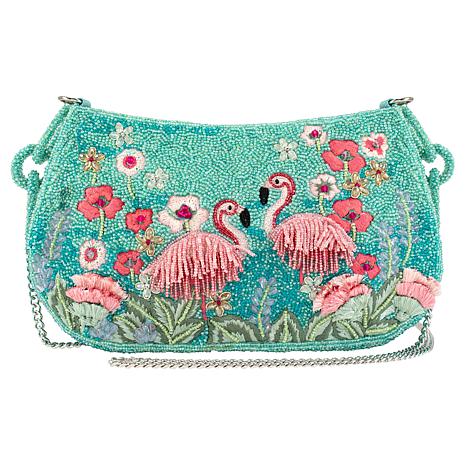 Mary Frances Flamingo Hand-Beaded Crossbody Handbag Mary Frances Flamingo Hand-Beaded Crossbody Handbag