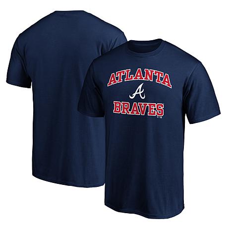 Men's Fanatics Branded Navy Atlanta Braves Heart & Soul Team Logo T ...