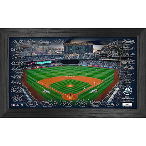 MLB Seattle Mariners Baseball Logo Glass Framed Panel