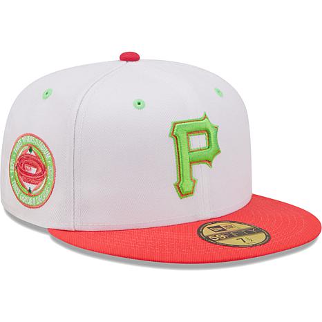 Men's New Era White/Coral Pittsburgh Pirates Final Season at Three Rivers Stadium Strawberry Lolli 59FIFTY Fitted Hat