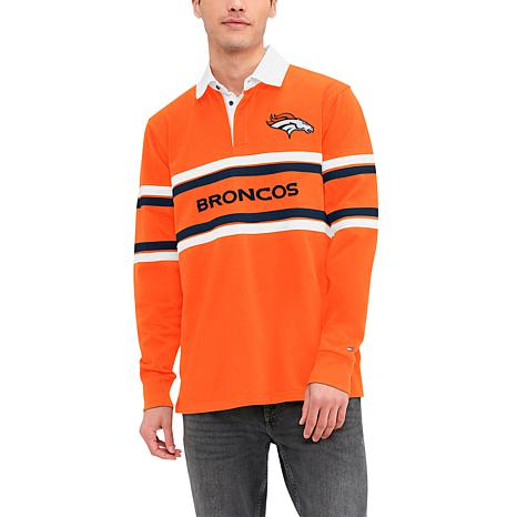 FOCO Denver Broncos NFL Mens Cotton Stripe Polo Shirt