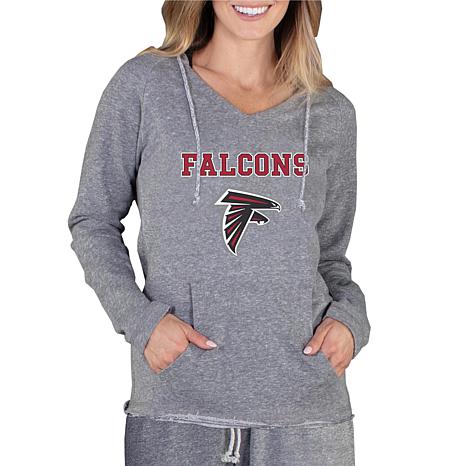 Atlanta Falcons Concepts Sport Women's Mainstream Hooded Long Sleeve V-Neck Top - Gray