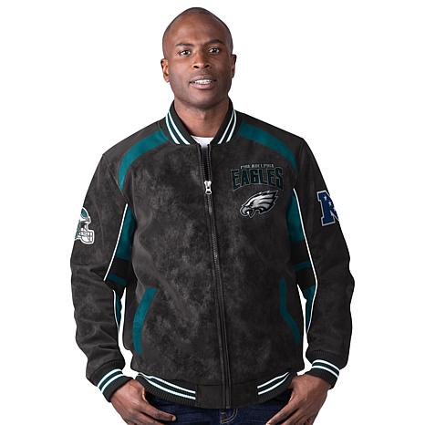 Officially Licensed NFL Men's Faux Suede Full-Zip Jacket by Glll - Broncos