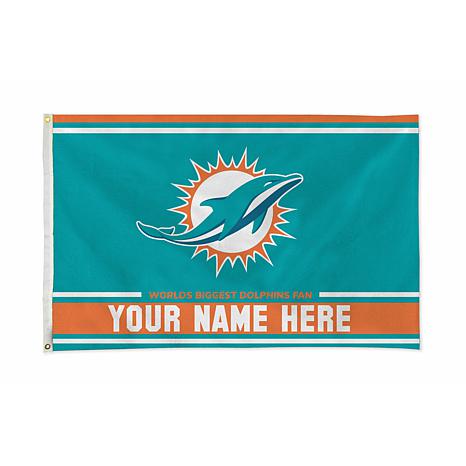 Officially Licensed NFL Miami Dolphins Personalized Banner Flag