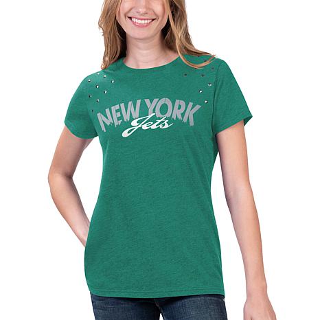 Football Fan Shop Officially Licensed NFL Women's Rhinestone Tee - Jets