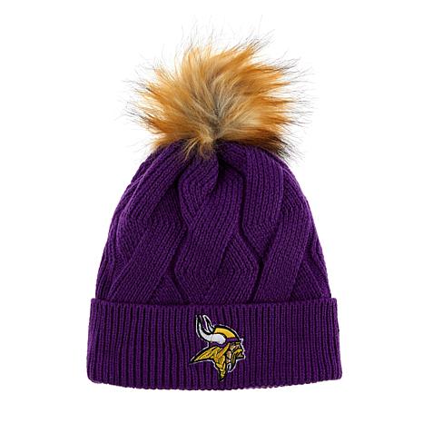 Minnesota Vikings Fanatics Branded Women's Cuffed Knit Hat with Pom - Purple