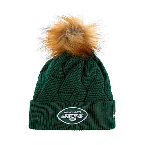 Football Fan Shop Officially Licensed NFL Women's Knit Snowy Hat by New Era - Jets