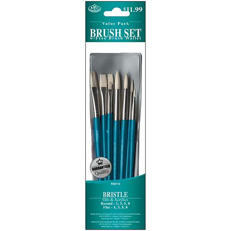 Oil and Acrylics Bristle Brush Set - 8-pack