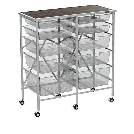 Origami 10 Drawer Rolling Cart With Wood Top 8925368 Hsn