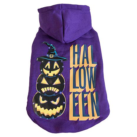 Pet Life LED Light Halloween Happy Snowman Hooded Sweater Pet Costume