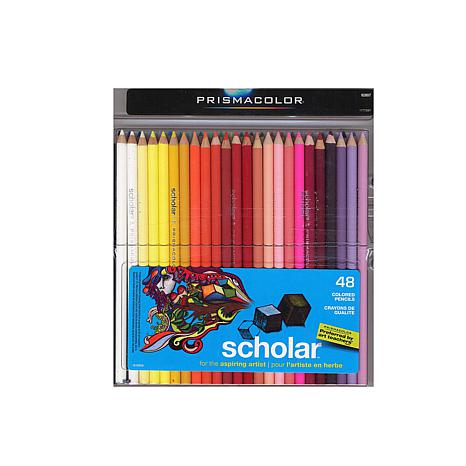 Prismacolor Premier Soft Core Colored Pencil, Set of 48 Assorted Colors  (3598T) + Prismacolor Scholar Colored Pencil Sharpener (1774266)