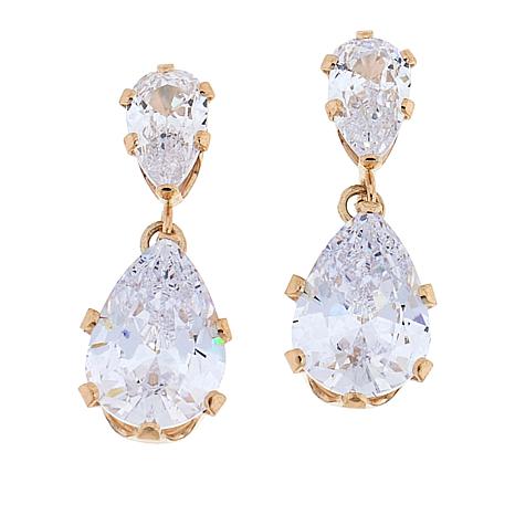 Radiance by Absolute™ 10K Gold Double Pear Drop Earrings - 20900263 | HSN