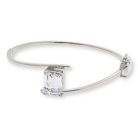Radiance by Absolute™ 13.83ct Emerald Cut Bypass Bangle Bracelet