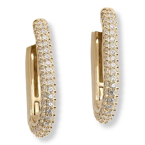 Radiance by Absolute™ 1.70ctw Pavé Oval Hoop Earrings