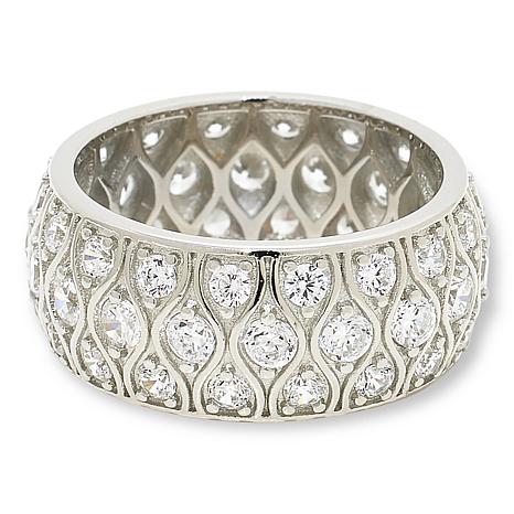 Radiance by Absolute™ Sterling Silver Triple Row Domed Band Ring