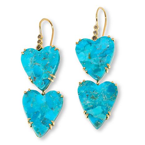 Store Birdie Chalcedony Hearts Earrings