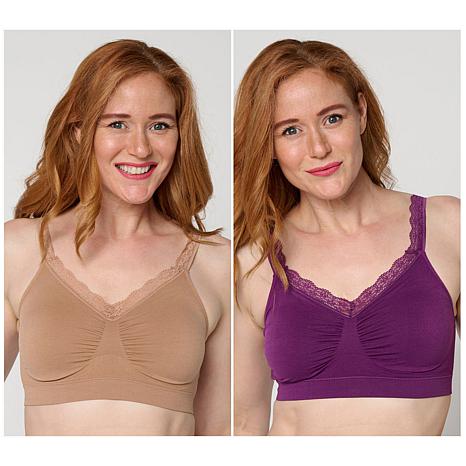$29.99, Was $59.95, 49% Off! Rhonda Shear 2-pack Seamless "Ahh" Bra with Lace Detail dealfomo