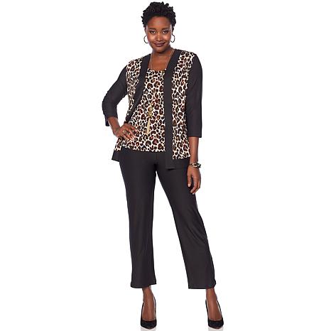 Slinky® Brand 3-piece Printed Jacket and Tank with Solid Pant - 8873346 ...