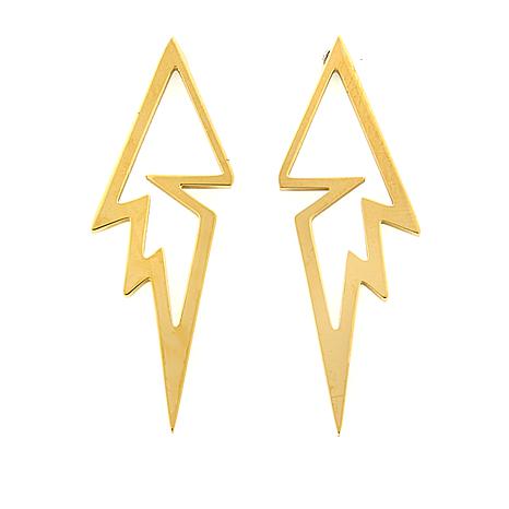 Stately Steel Lightning Bolt Earrings 8821942 Hsn Stately Steel Lightning Bolt Earrings