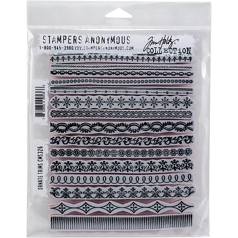 Tim Holtz Cling Stamps 7 x 8.5 - Ornate Trims - 9001223