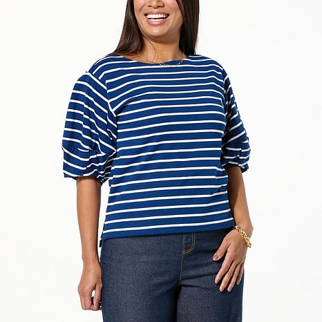 TWRHLL by Christie Brinkley Balloon Sleeve Knit Top