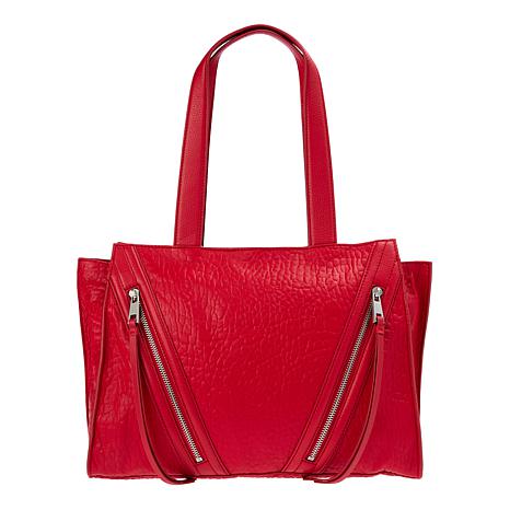 Vince Camuto Wayhn Zipper-Accented Leather Tote