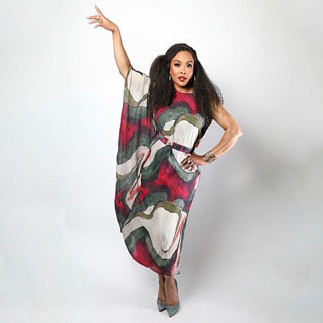 Vivica A. Fox Collection Textured Gauze One-Sleeve Dress Vivica A. Fox Collection Textured Gauze One-Sleeve Dress