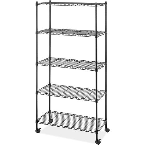 white wire storage shelves