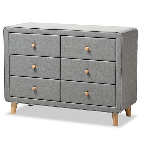 Wholesale Interiors Jonesy Fabric Upholstered 6-Drawer Dresser