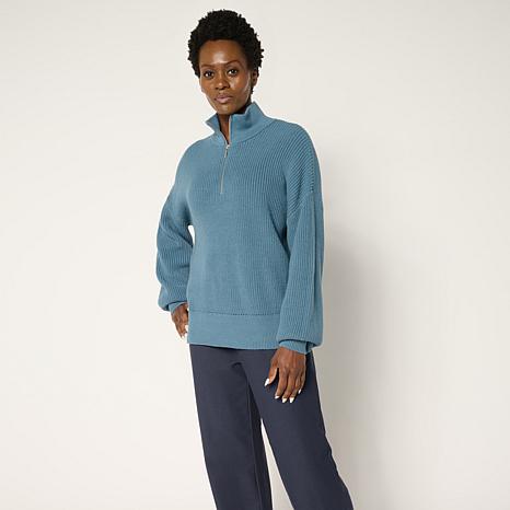 WynneCollection Drama Sleeve Half-Zip Top - 23573424 | HSN WynneCollection Drama Sleeve Half-Zip Top - 23573424 | HSN