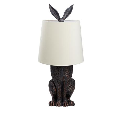 silver hare table lamp