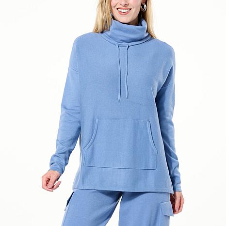 WynneLayers SoftKNIT Unstructured Funnel Neck Pullover with Drawstring