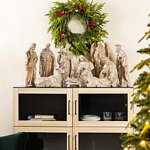 10-piece Bronze Resin Nativity Figurine Set