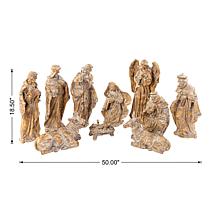 10-piece Bronze Resin Nativity Figurine Set