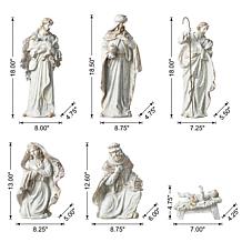 10-piece Ivory/Gold Resin Nativity Figurine Set